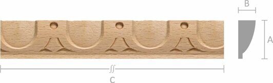 Молдинг M037-C Бук 22x11 mm длина 2.5 м.