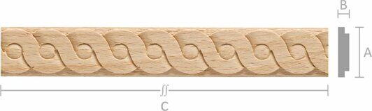 Молдинг M053-A Бук 18x4 mm длина 2.5 м.
