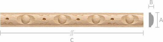 Молдинг M074 Бук 12x4 mm длина 2.5 м.