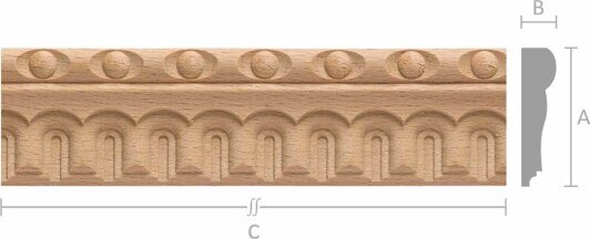 Молдинг M051-A Бук 27x8 mm длина 2.5 м.