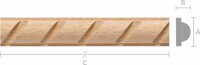 Молдинг M028 Бук 20x10 mm длина 2.5 м.