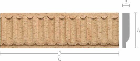 Молдинг M016 Бук 35x7 mm длина 2.5 м.